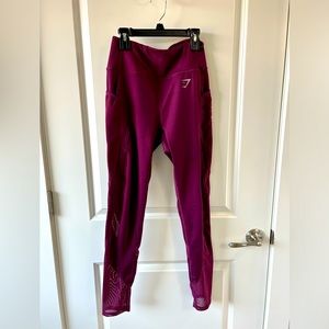 GymShark Women’s Medium Maroon Mesh Leggings.